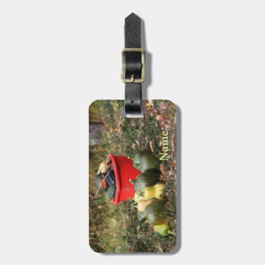 Squash Country Garden Harvest Personalisiert Gepäckanhänger (Vorderseite vertikal)