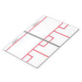 Squash Court Notizblock für Trainerunterricht (angewinkelt)