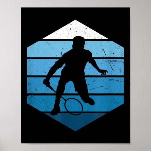 Squash Damen Herren Badminton Spieler Shuttle Poster (Vorne)