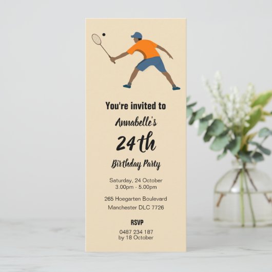 Squash Einladung (Stehend Vorderseite)