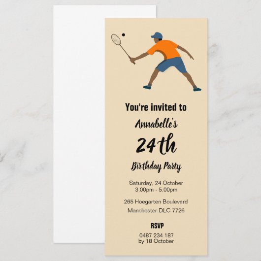 Squash Einladung (Vorne/Hinten)