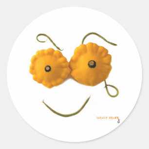 Squash Face Runder Aufkleber