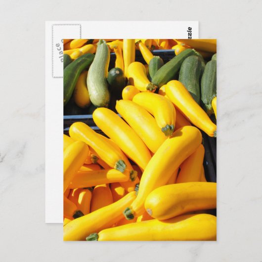 Squash in Gelb und Grün Postkarte (Vorne/Hinten)