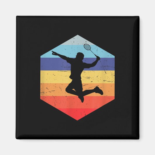 Squash Mens Badminton Player Magnet (Vorne)