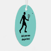 Squash oder Racquetball Player und Ihr Text Ornament Aus Metall (Vorderseite Rechts)