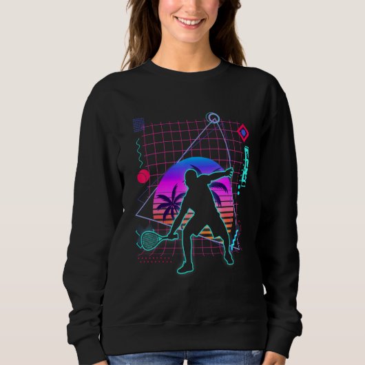 Squash Player Ästhetische Vaporwave 80er Style Squ Sweatshirt (Vorderseite)