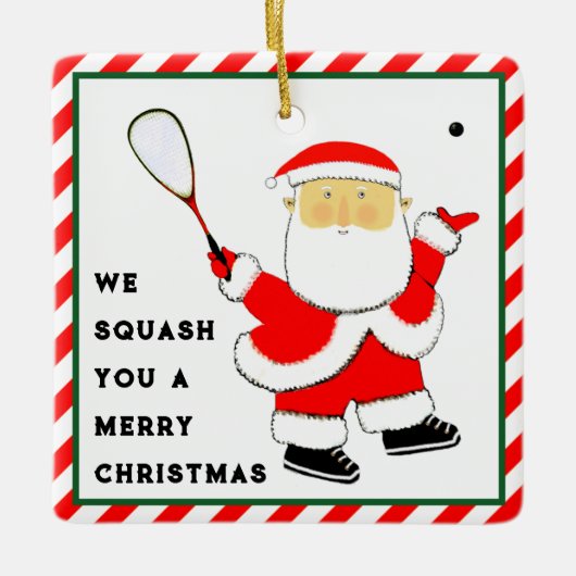 Squash Player Christmas Collectin Keramikornament (Vorderseite)