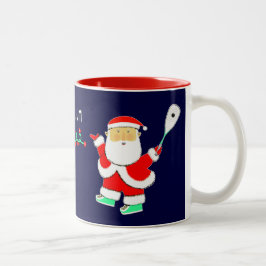 Squash Player Christmas Zweifarbige Tasse