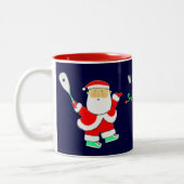 Squash Player Christmas Zweifarbige Tasse (Links)