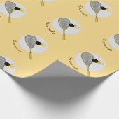 Squash Player Coach Racket & Ball Kids Boy Name Geschenkpapier (Ecke)