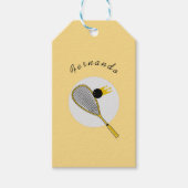 Squash Player Coach Racket & Ball Kids Name Geschenkanhänger (Vorderseite)