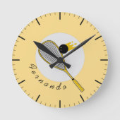 Squash Player Coach Racketball Individuelle Name Runde Wanduhr (Vorderseite)