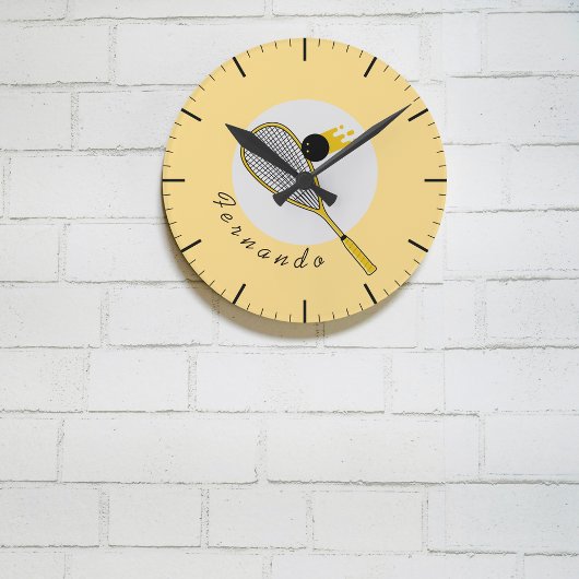 Squash Player Coach Racketball Individuelle Name Runde Wanduhr