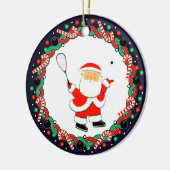 Squash Player Holiday Geschenk Keramik Ornament (Links)
