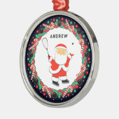 Squash Player Holiday Geschenk Ornament Aus Metall (Links)
