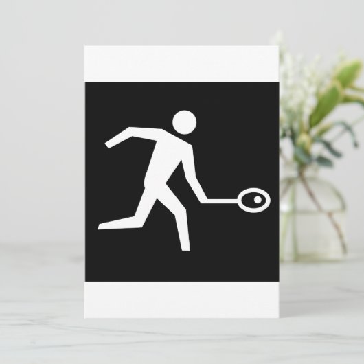 Squash-Player-Symbol Einladung (Stehend Vorderseite)