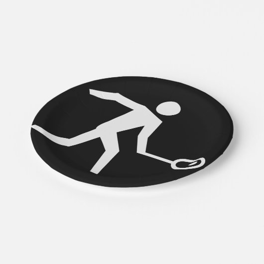 Squash-Player-Symbol Pappteller (Schrägansicht)