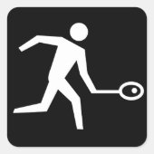 Squash-Player-Symbol Quadratischer Aufkleber (Vorderseite)