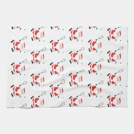 Squash Player Weihnachtshandtuch Geschirrtuch (Horizontal)