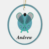 Squash Racquetball Rackets Spielercoach Kinder Nam Keramik Ornament (Links)