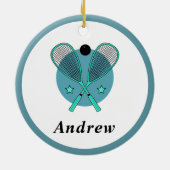 Squash Racquetball Rackets Spielercoach Kinder Nam Keramik Ornament (Hinten)