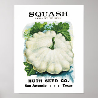 Squash Seed Packet Label Poster