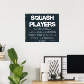 Squash-Spieler mit Zielen Erfolg im Denim Poster (Heimbüro)