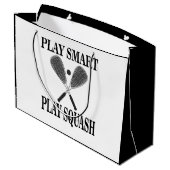Squash Sport Player Geburtstag Große Geschenktüte (Rückseite Schrägansicht)