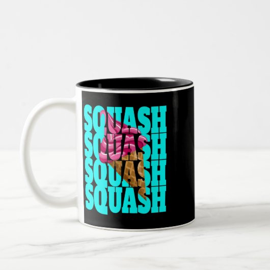Squash Sprichwort Softeis Motif Squash Trainer Zweifarbige Tasse (Links)