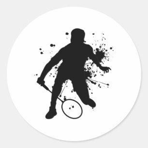 Squash Women's Badminton Player for Men Runder Aufkleber