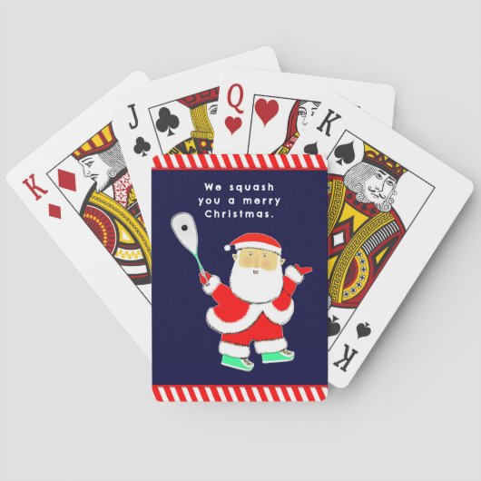 Squashspieler Weihnachten Spielkarten (Rückseite)