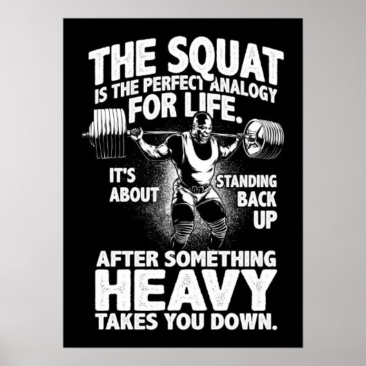Squat Analogon für das Leben - Leg Day - Gymnastik Poster (Vorne)
