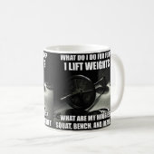 Squat, Bench, Deadlift - Kräftiges Motivierend Kaffeetasse (VorderseiteRechts)