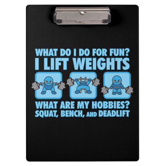 Squat, Bench Press, Deadlift - Hobbies - Kawaii Klemmbrett (Vorderseite)