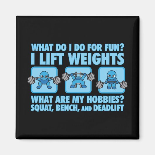 Squat, Bench Press, Deadlift - Hobbies - Kawaii Magnet (Vorne)