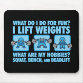 Squat, Bench Press, Deadlift - Hobbies - Kawaii Mousepad (Vorne)