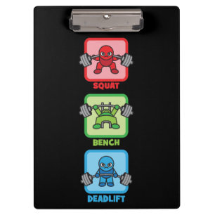 Squat, Bench Press, Deadlift - Kawaii Powerlifter Klemmbrett