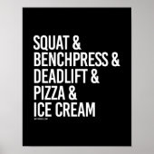 Squat, Benchpress und Deadlift und Pizza - - Poster (Vorne)