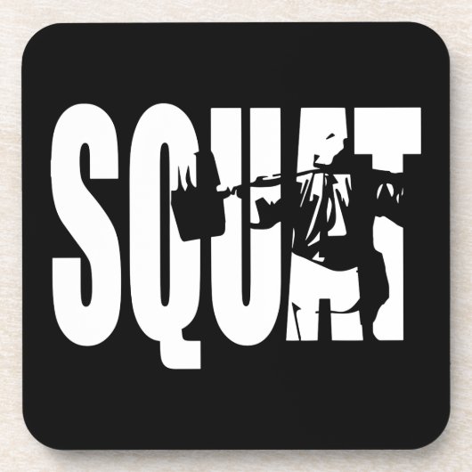 Squat - Gym-Motivation Untersetzer (Vorderseite)