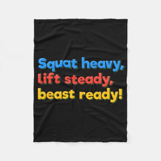 Squat Heavy Lift Steady Beast Ready Funny Gym Humo Fleecedecke (Vorderseite)