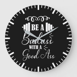 Squat Leg Day - Gym Workout Motivierend Große Wanduhr