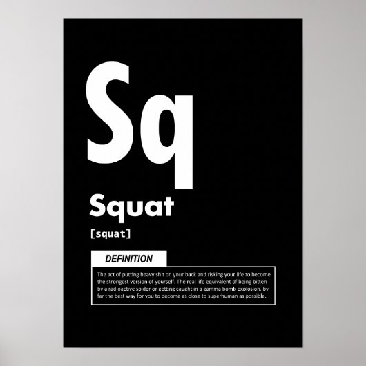 Squat - Periodischer Tisch - Funny Gym Meme Poster (Vorne)
