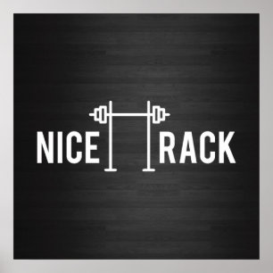 Squat Rack, NICE RACK - Funny Gym Motivierend Poster