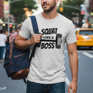 Squat wie ein Boss Simple Barbell Fitness Training T-Shirt