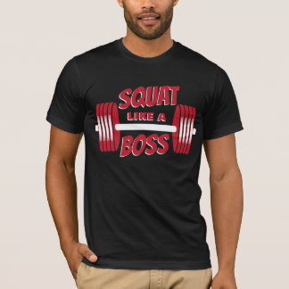 Squat wie eine Boss Red Barbells Fitness Training T-Shirt