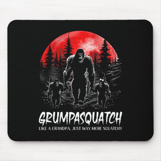 Squatch Funny Bigfoot Vater Sasquatch Yeti Fathers Mousepad (Vorne)