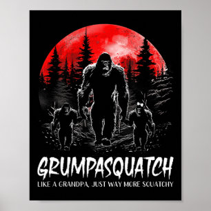 Squatch Funny Bigfoot Vater Sasquatch Yeti Fathers Poster