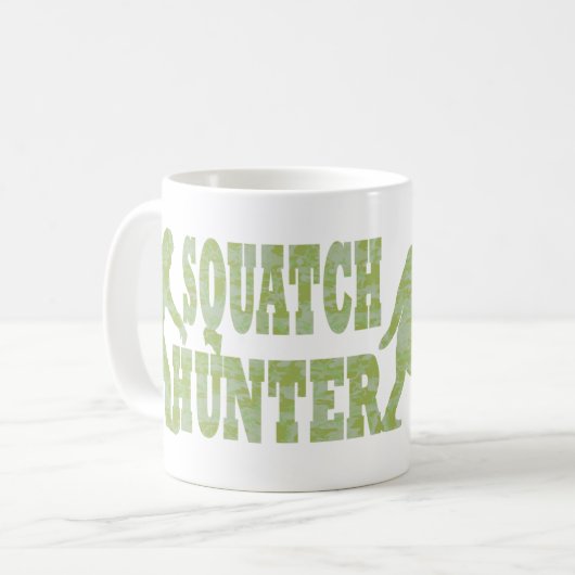 Squatch Jäger auf Tarnung Kaffeetasse (Vorderseite Links)