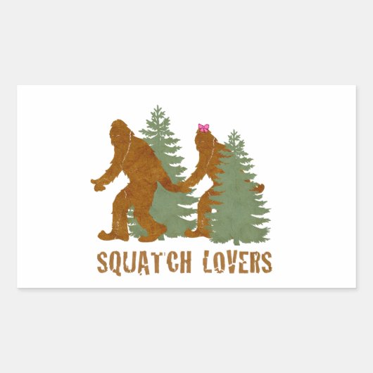Squatch Lovers Rechteckiger Aufkleber (Vorderseite)