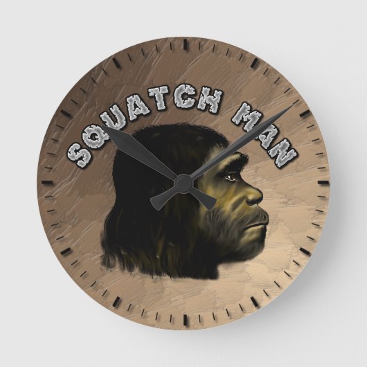 Squatch Mann Runde Wanduhr (Vorderseite)